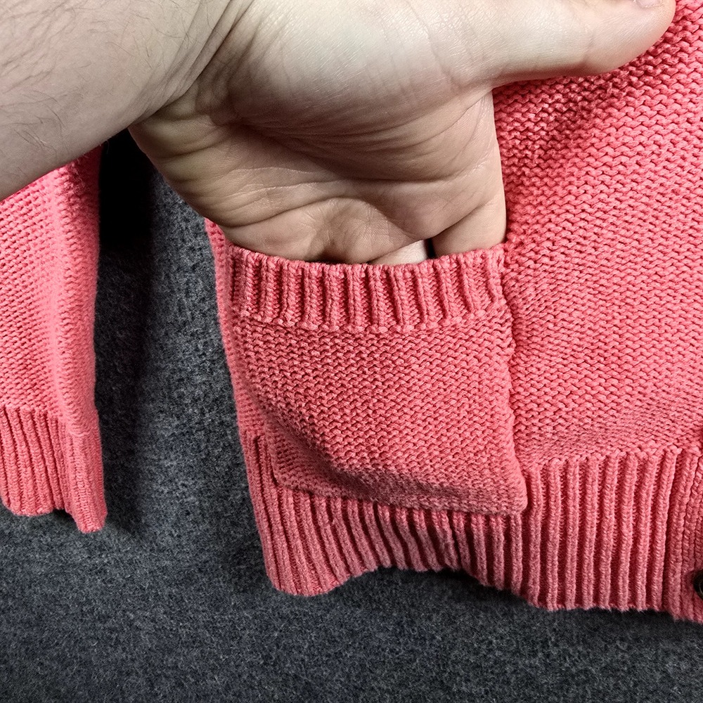 Eddie Bauer Women‎ XS Pink Coral Button Down Cardigan Sweater Pockets Girly Cute - Picture 5 of 13